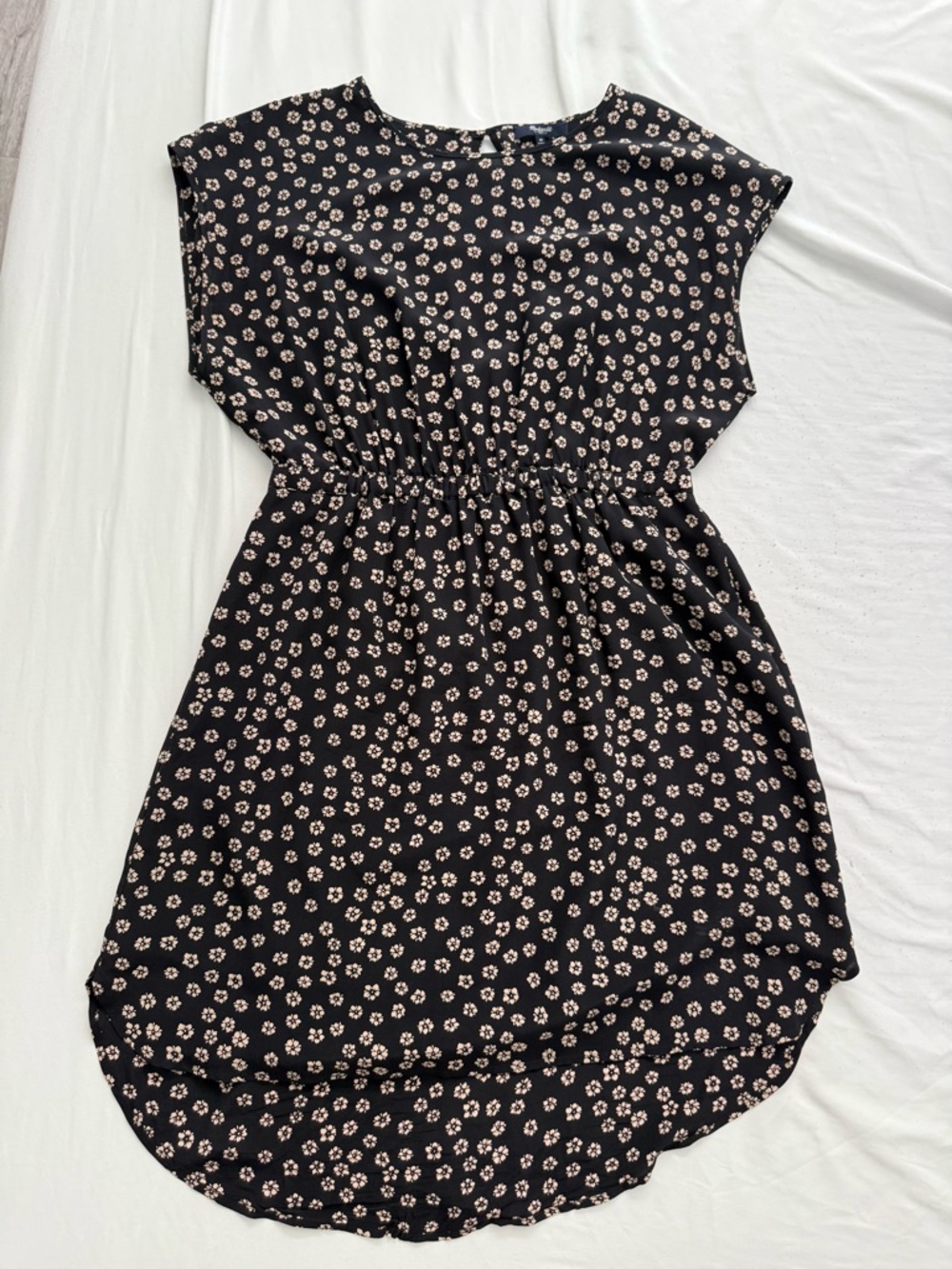 MADEWELL Black Floral Elastic-Waist Women’s Dress | Size 10
